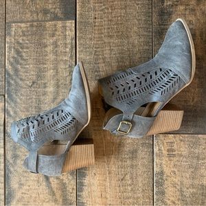 Women’s charcoal high heel booties